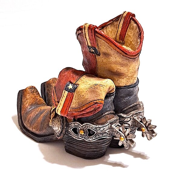 🤠 Western Cowboy Boot Ceramic Figurine – Rustic Home Décor Accent - Picture 4 of 8